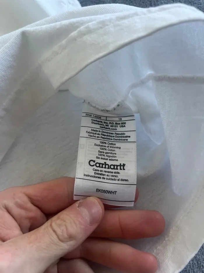 T-shirt Carhartt “Overalls” blanc vintage en Taille M - photo numéro 5