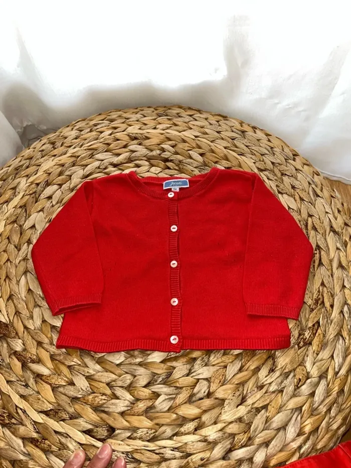 Ensemble pantalon gilet rouge Jacadi 6 mois 67cm - photo numéro 4