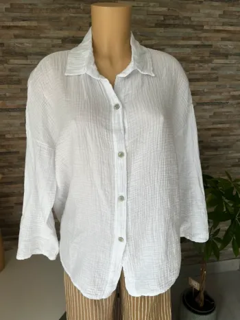 Chemise blanche en gaz de coton