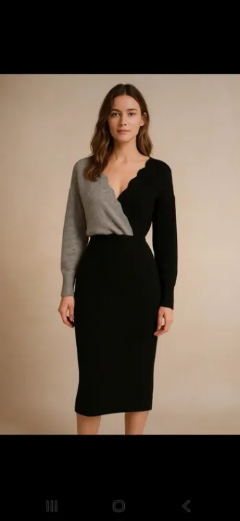 Robe pull bicouleur