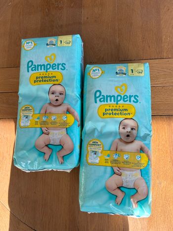 Lot 2 paquets couches Taille 1 Pampers 