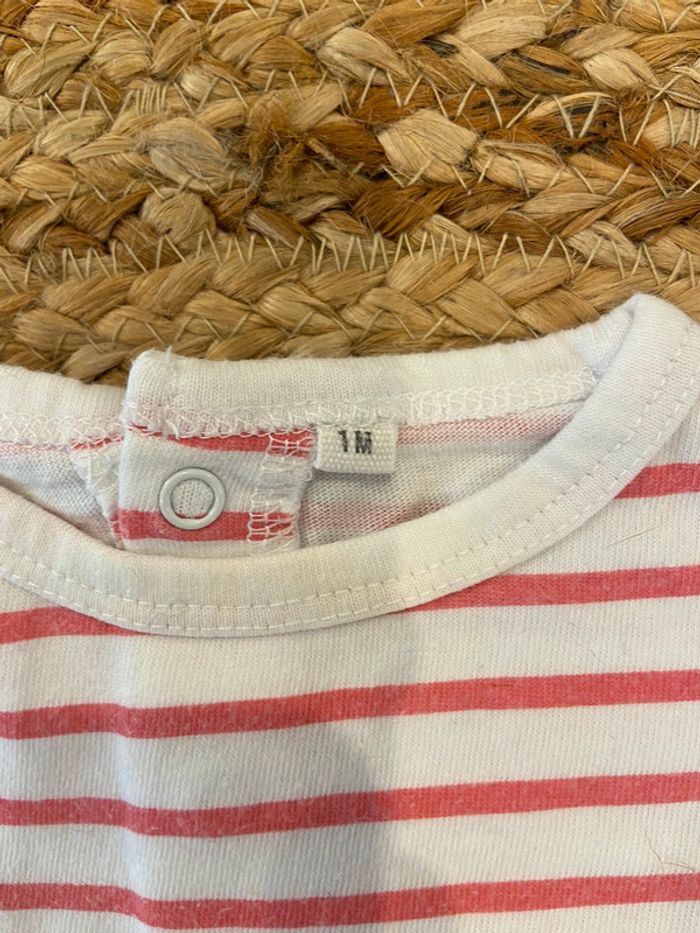 Pyjama été bébé 1 mois à rayures - photo numéro 2