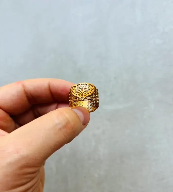 Magnifique bague femme T54 plaqué or - photo numéro 3