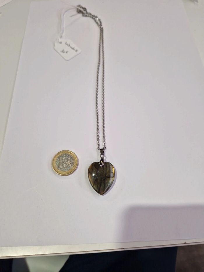 Collier labradorite métal argenté - photo numéro 5