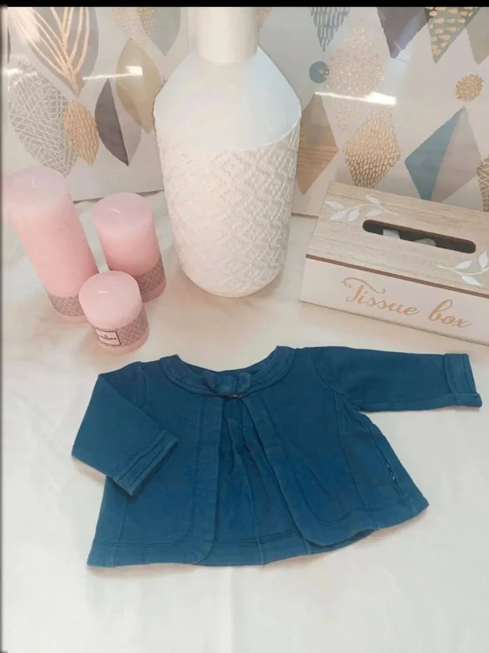 Boléro bleu coton Kloane fille 6 mois