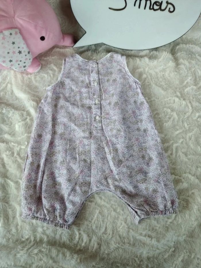 Barboteuse été combishort Fille 3 mois Fleurs Bout'chou - photo numéro 8