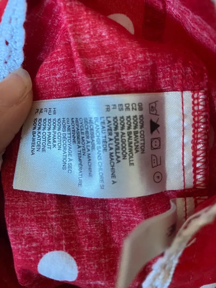 Haut / tunique rouge à pois H&M Taille 128 - photo numéro 5