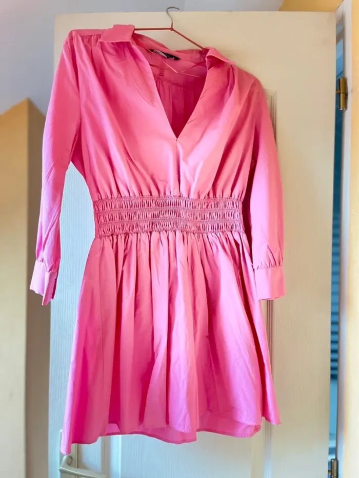 robe chemise rose zara - photo numéro 3