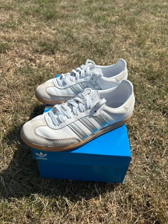 Adidas samba blanche et argent grise 37 1/3 - photo numéro 3