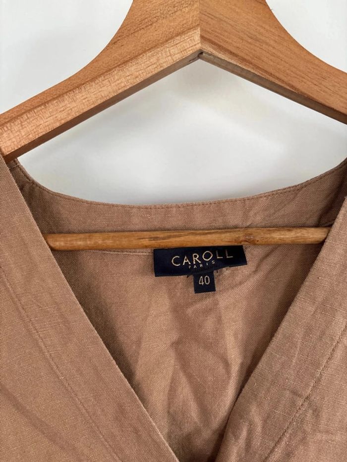 Robe longue marron en lin Caroll taille L / 40 - photo numéro 4