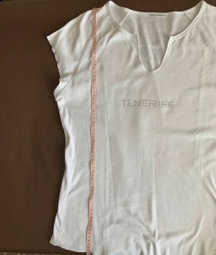 Tee-shirt blanc à brillant L😺 - photo numéro 5