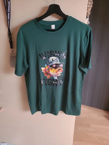 Tee shirt pêche TS vert neuf