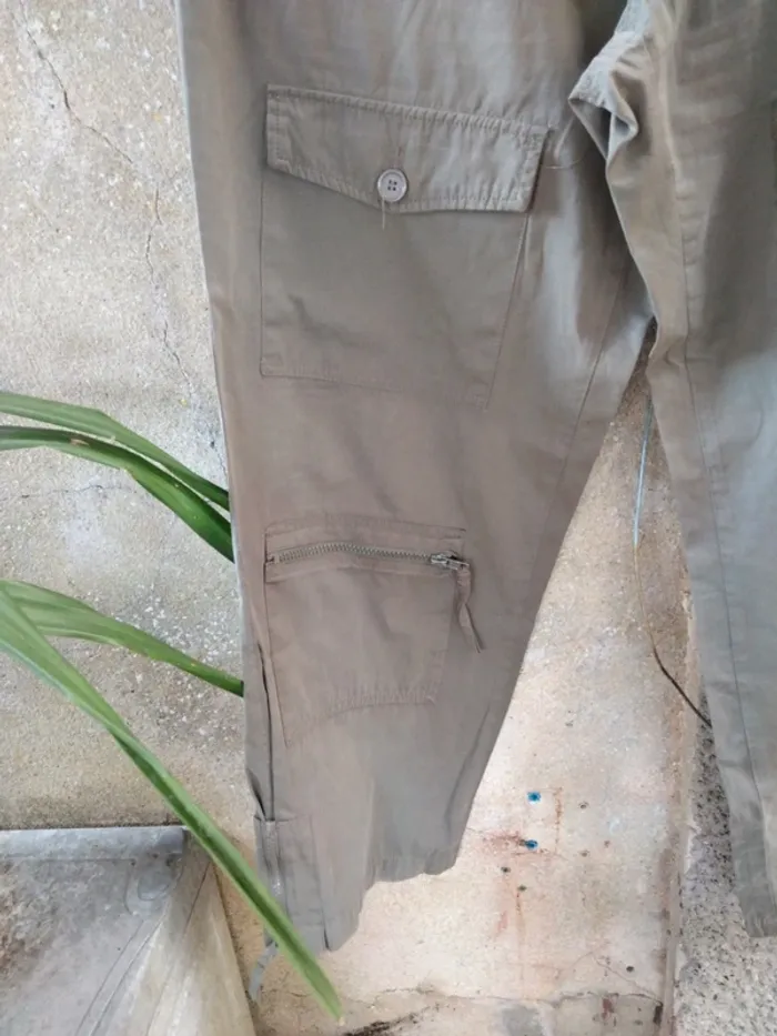 Pantalon léger kaki foncé/clair Côte Anglaise Taille 40 - photo numéro 6
