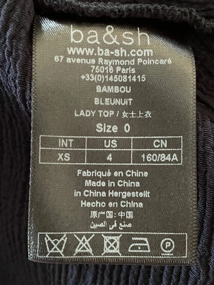 Top manches longues Ba&sh XS Bambou bleu nuit - photo numéro 7
