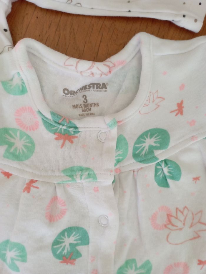 Lot de 2 pyjamas Orchestra taille 3 mois en très bon état - photo numéro 2