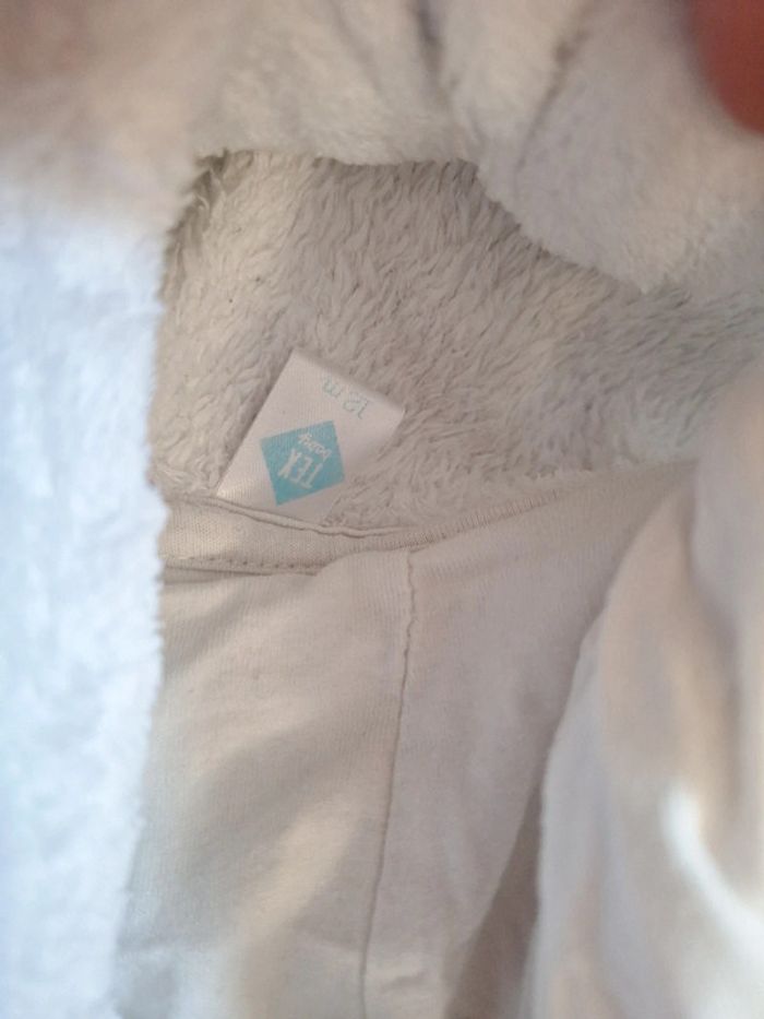 Gilet tout doux blanc uni 1ans - photo numéro 3