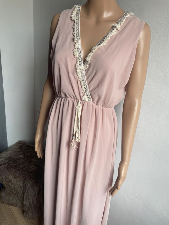 💖 Superbe Robe Longue Fluide Rose Poudré - Style Bohème Chic - Taille Unique 🌸 - photo numéro 3