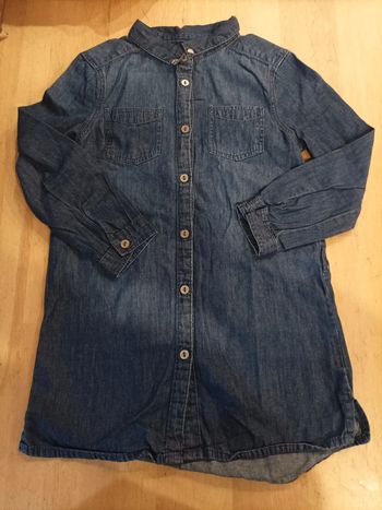 Robe chemise en jean brut