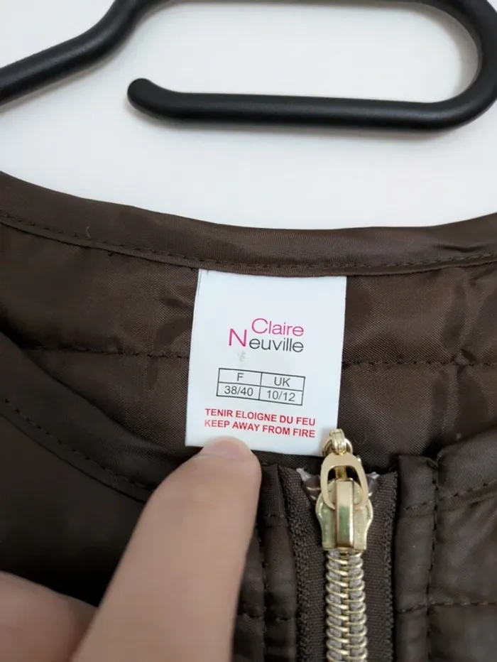 Veste matelassée marron chocolat - Claire Neuville 38/40 - photo numéro 3
