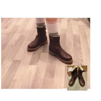 Bottines Bullboxer cuir marron fourré pointure 35
