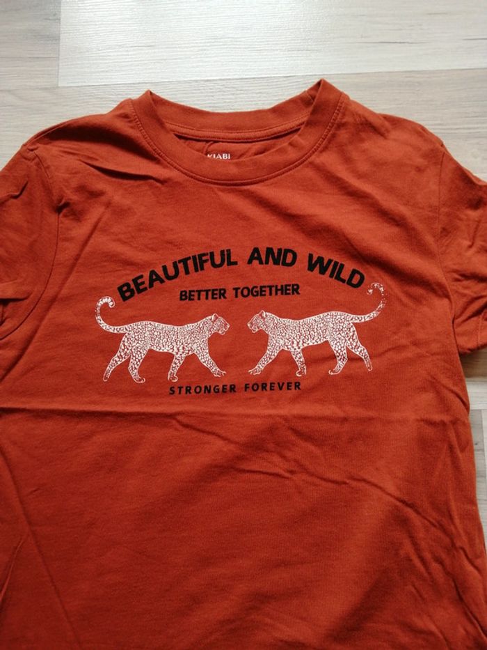 Tee-shirt manches courtes couleur rouille - photo numéro 2