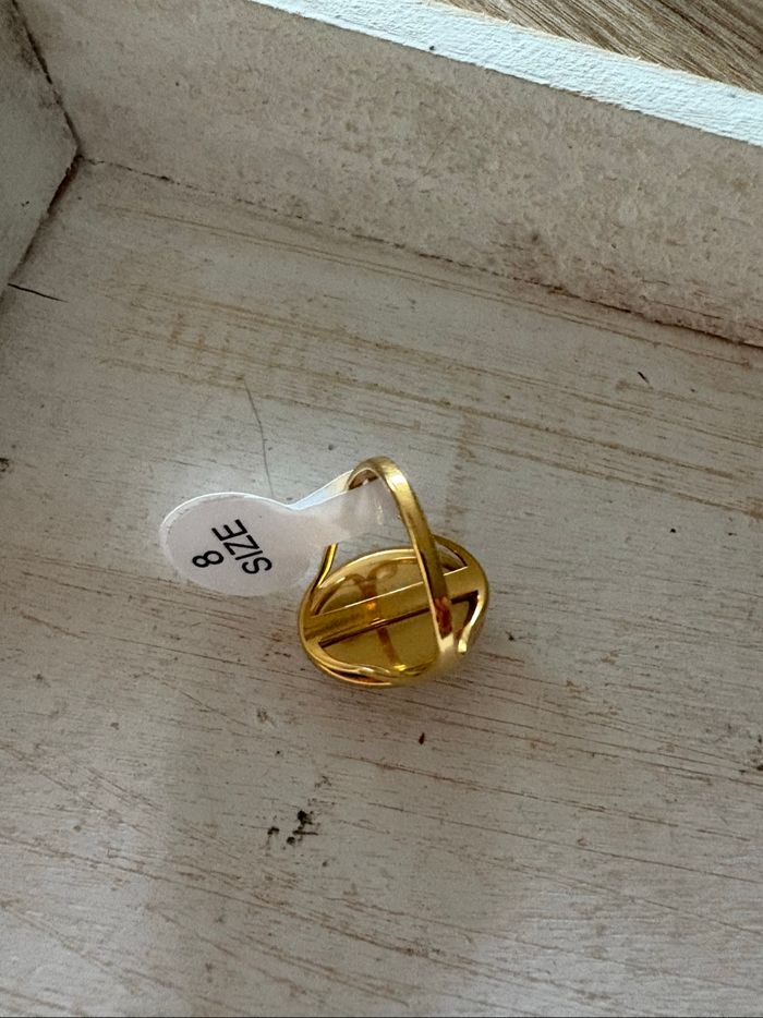 Bague dorée et blanche T8 - photo numéro 4
