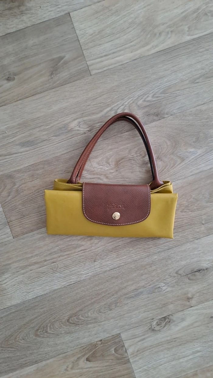 Sac Pliage Longchamp jaune moutarde taille L - photo numéro 2