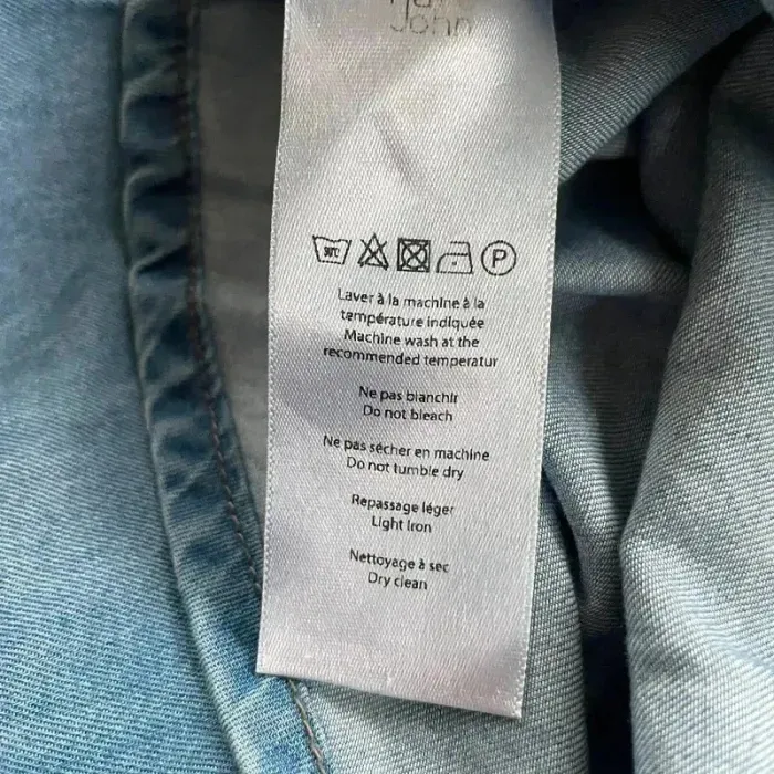 Chemise en jean femme Karl Marc John M bleu ciel délavé poches pression, surchemise casual vintage - photo numéro 9