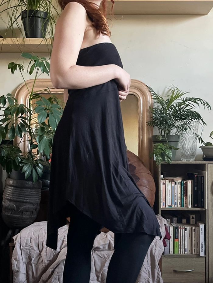 Robe jupe (2en1) asymétrique et fluide - noire - photo numéro 10