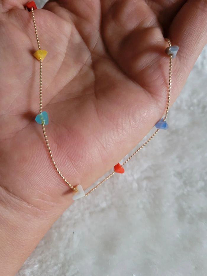 Collier ras de cou plaqué or et zirconiums - photo numéro 7