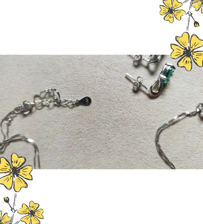 Parure argent 925 & pierre verte - photo numéro 4