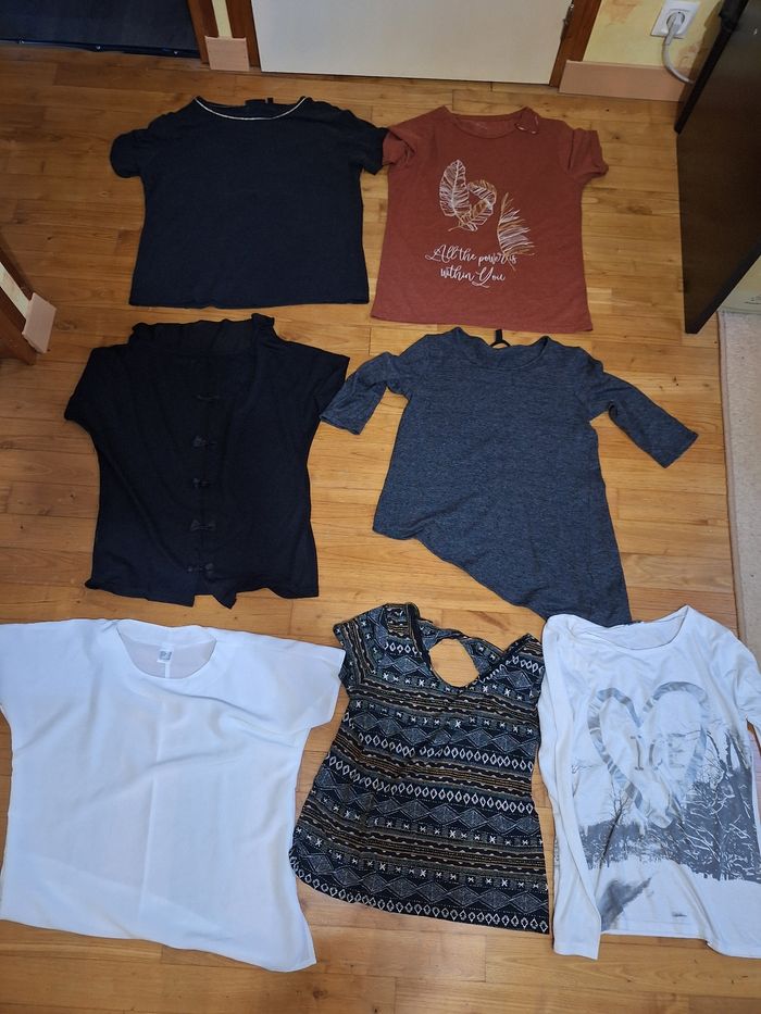 Lot 7 t-shirts femme taille L