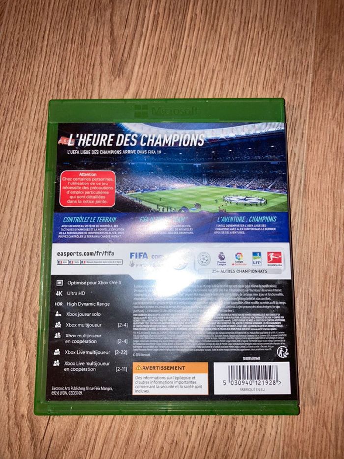 Jeu Xbox fifa 19 - photo numéro 2