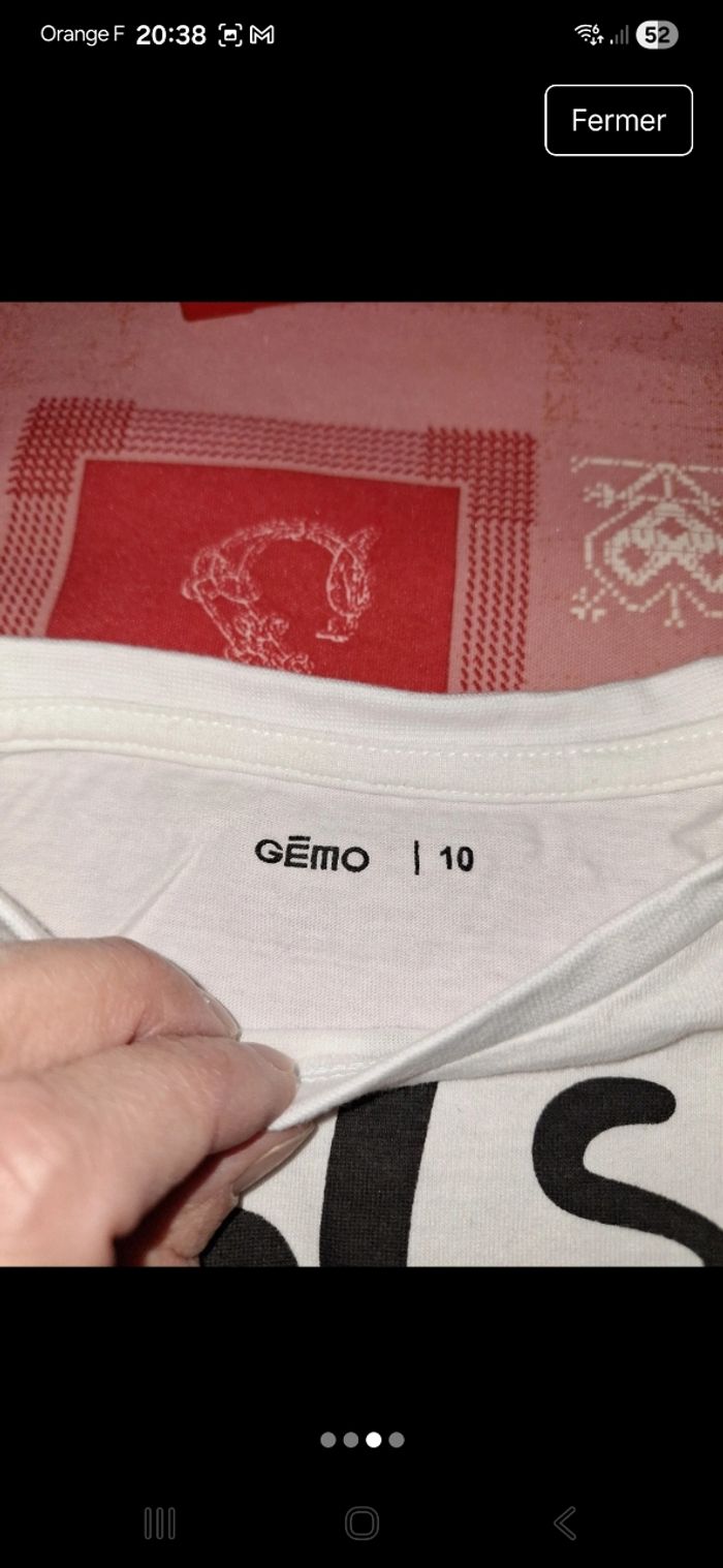 Tee-shirt manches longues Gemo Noël 🤶 🎅  10 ans - photo numéro 3