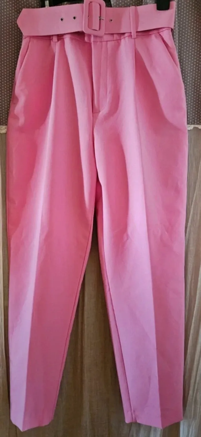 Pantalon rose Zara Taille S Neuf - photo numéro 3