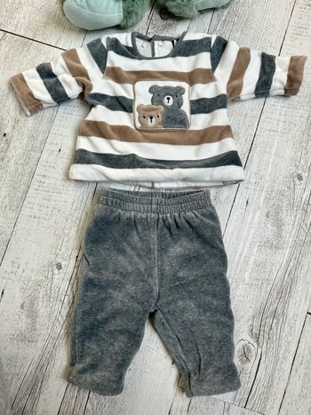 🐻 Ensemble chaud en velours - 1 mois