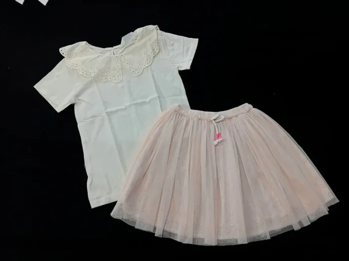 Ensemble 8 ans t-shirt H&M jupe tulle rose tape à l'oeil