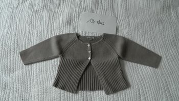 Gilet marron 12 mois Grain de blé