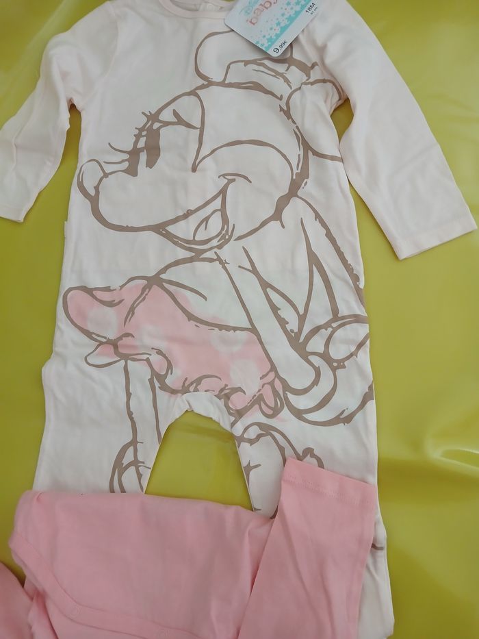 lot de 2 pyjamas en coton minnie disney 81 cm 18 mois - photo numéro 3