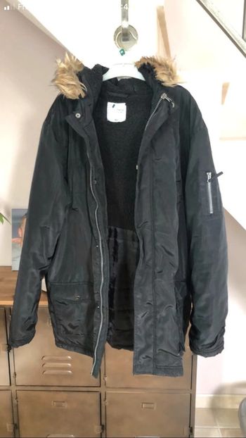 Manteau noir chaud 16 ans gemo capuche