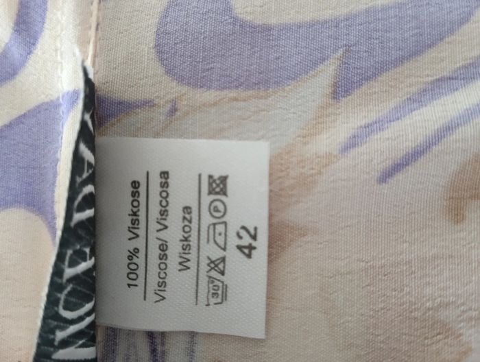 Chemise longue écrue et violette en viscose taille 42 - photo numéro 11