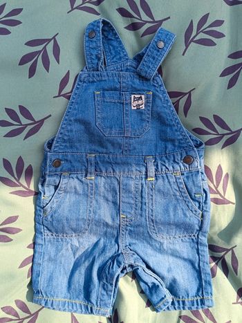 Salopette courte en jean 9 mois