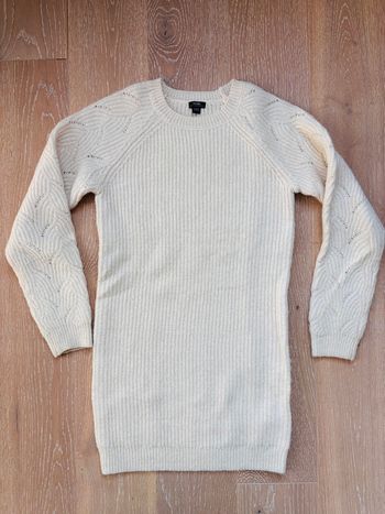 Robe pull en maille tricot Kiabi fille 8 ans crème irisé TBE