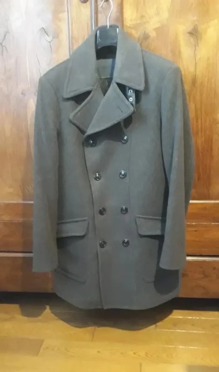 Manteau croisé slim kaki Zara Man taille XXL - photo numéro 2