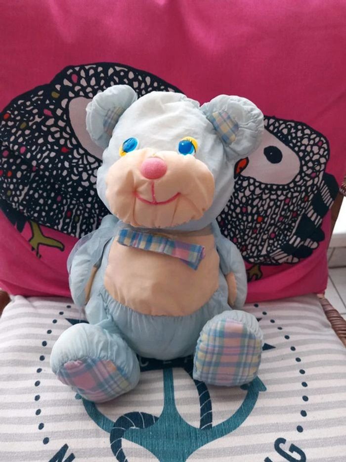 Peluche en toile vintage puffalump bleu 30cm