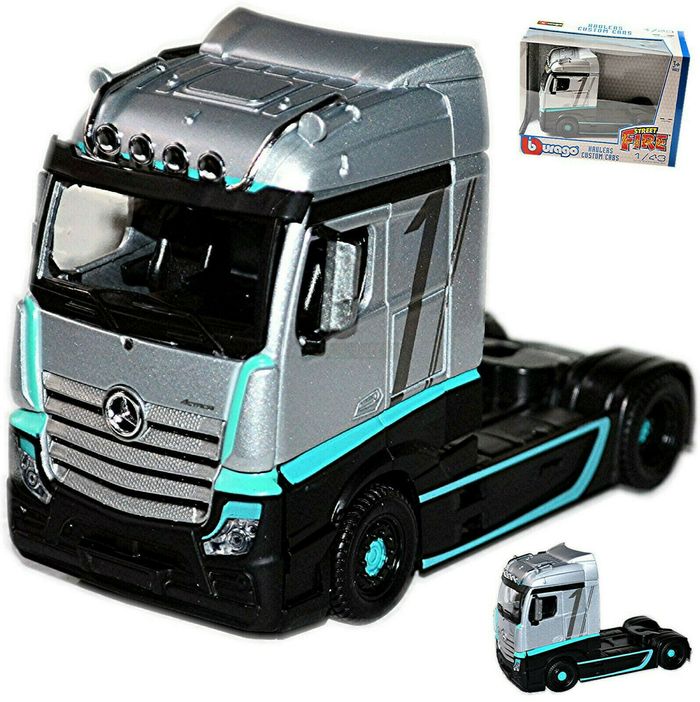 BBURAGO Mercedes Benz Actros Gigaspace tracteur Argent Silver Metallic 1:43 - photo numéro 2
