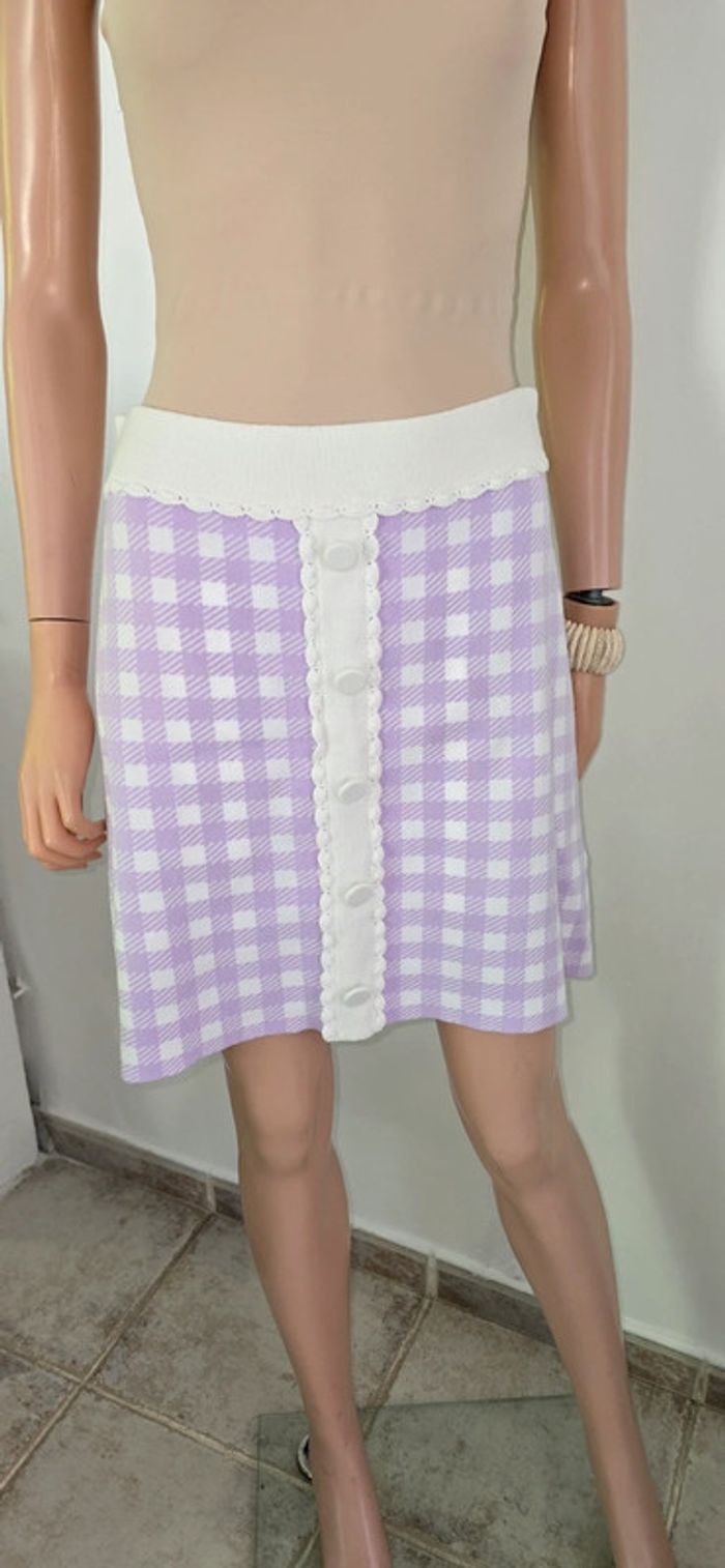 Jupe Maje Jimmy parme gingham Taille 40 - photo numéro 2