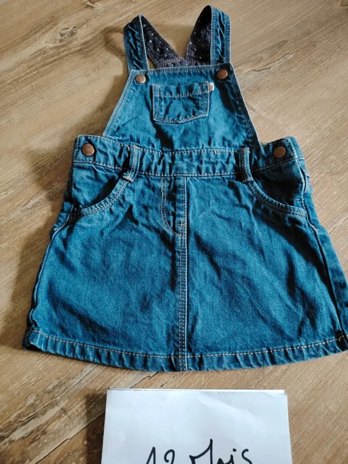 Salopette robe en jean bébé - photo numéro 2