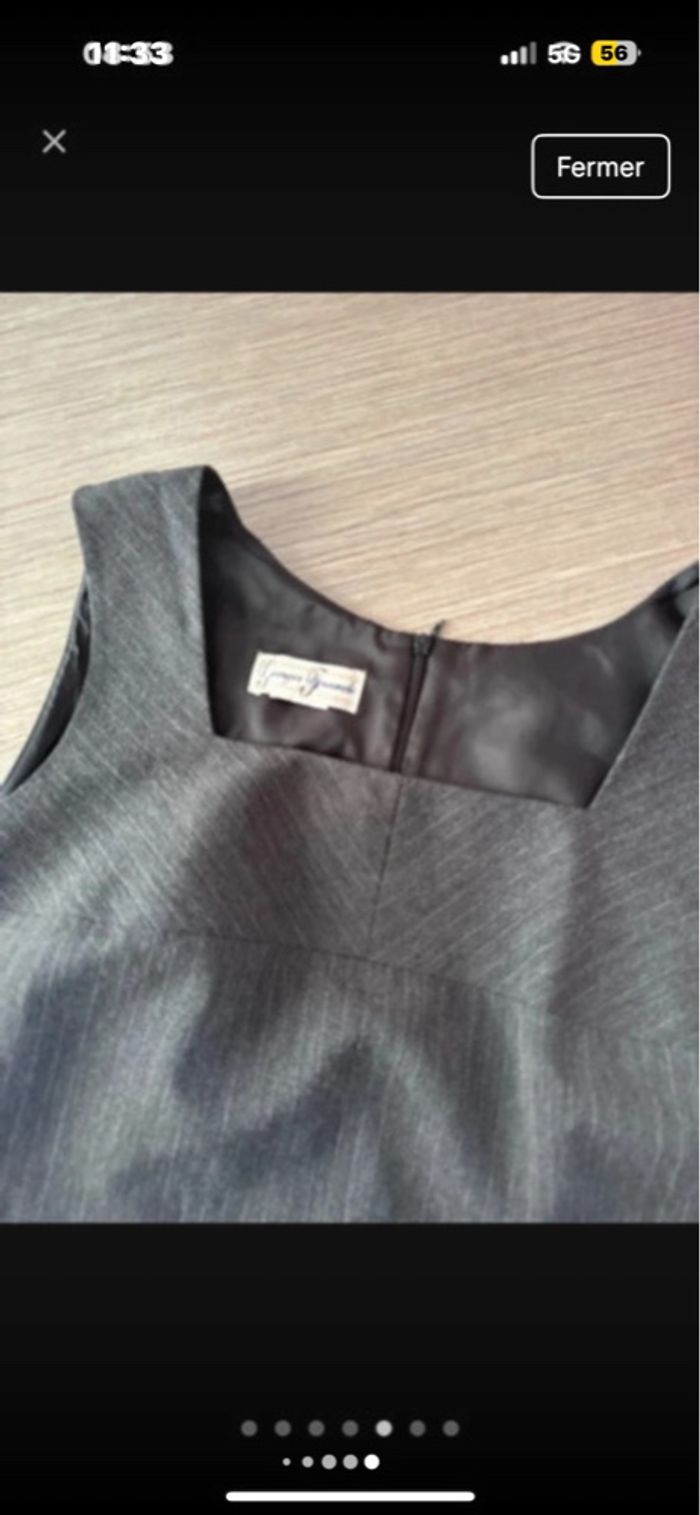 Robe Georges Franck grise rayé assez chic taille 42 - photo numéro 4