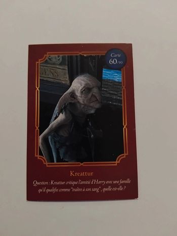 🃏 Carte Harry Potter (Auchan) - Wizarding World - Kreattur 60/90